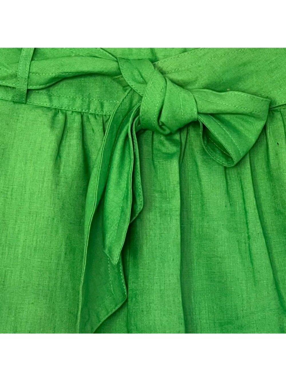 Banana Republic Womens Sz 0 Skirt Linen Tie Waist Preppy Academia IvyLeague Twee - Picture 4 of 7
